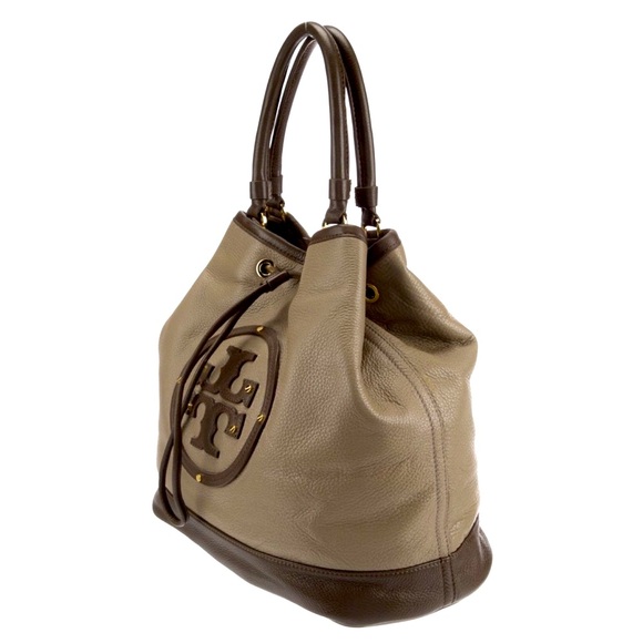 ***SOLD*** NWT Tory Burch Brown/Taupe Pebbled Leather Handbag - Picture 2 of 10